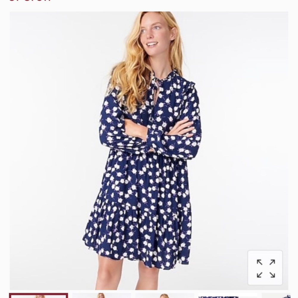J . Crew  tiered tie beck peony dress WITH POCKETS ! Worn once‎